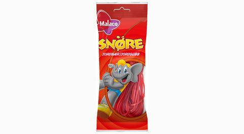 Malaco Snöre Jordgubb/Strawberry Licorice 92g